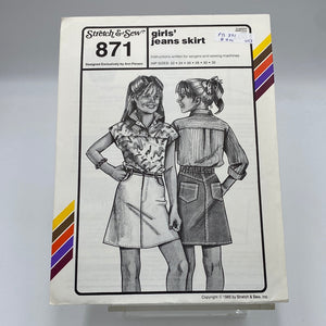 STRETCH N SEW Pattern, Girls’ Jeans Skirt (PSS0871)