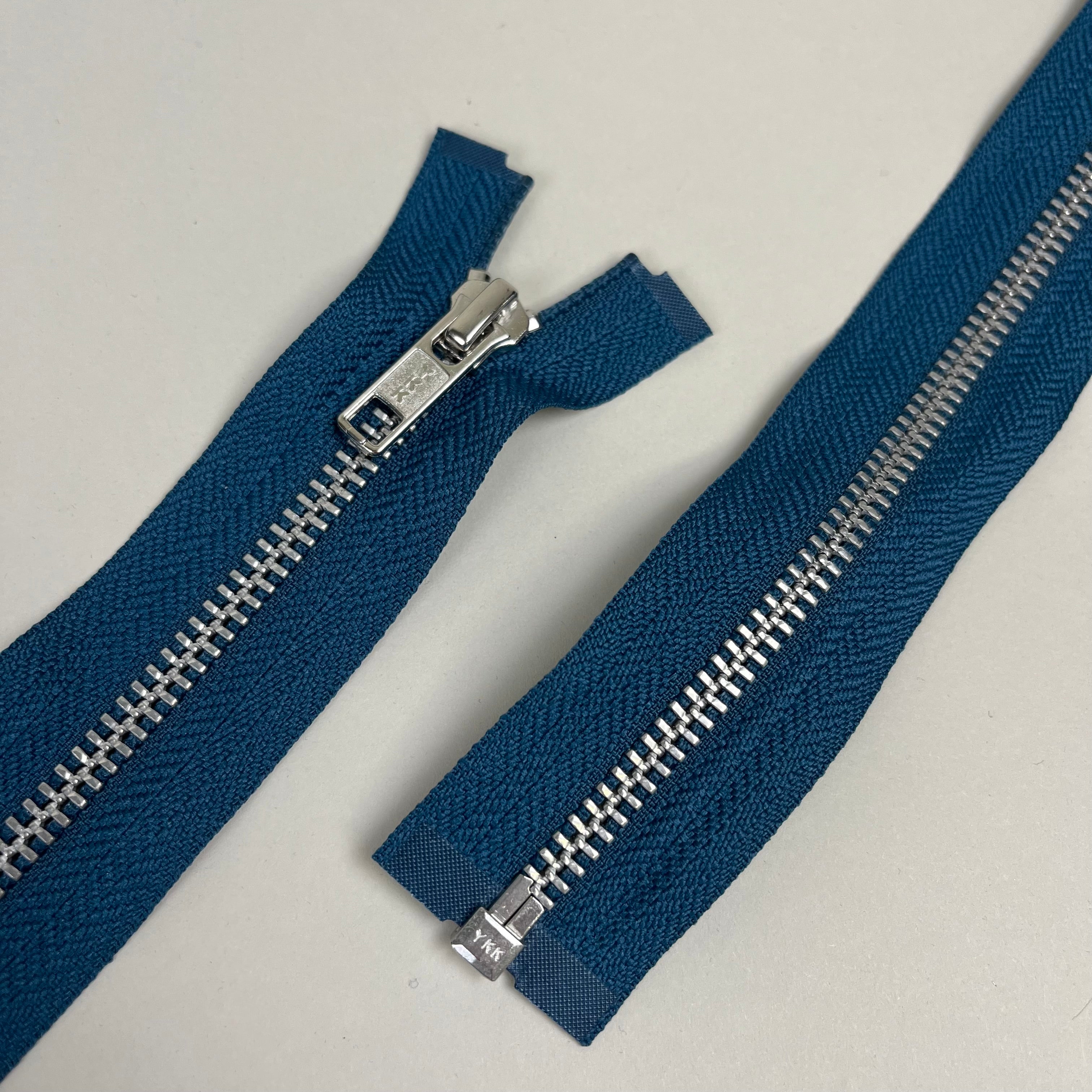Separating Metal Zipper - Teal & Silver 18" (NZP0367)