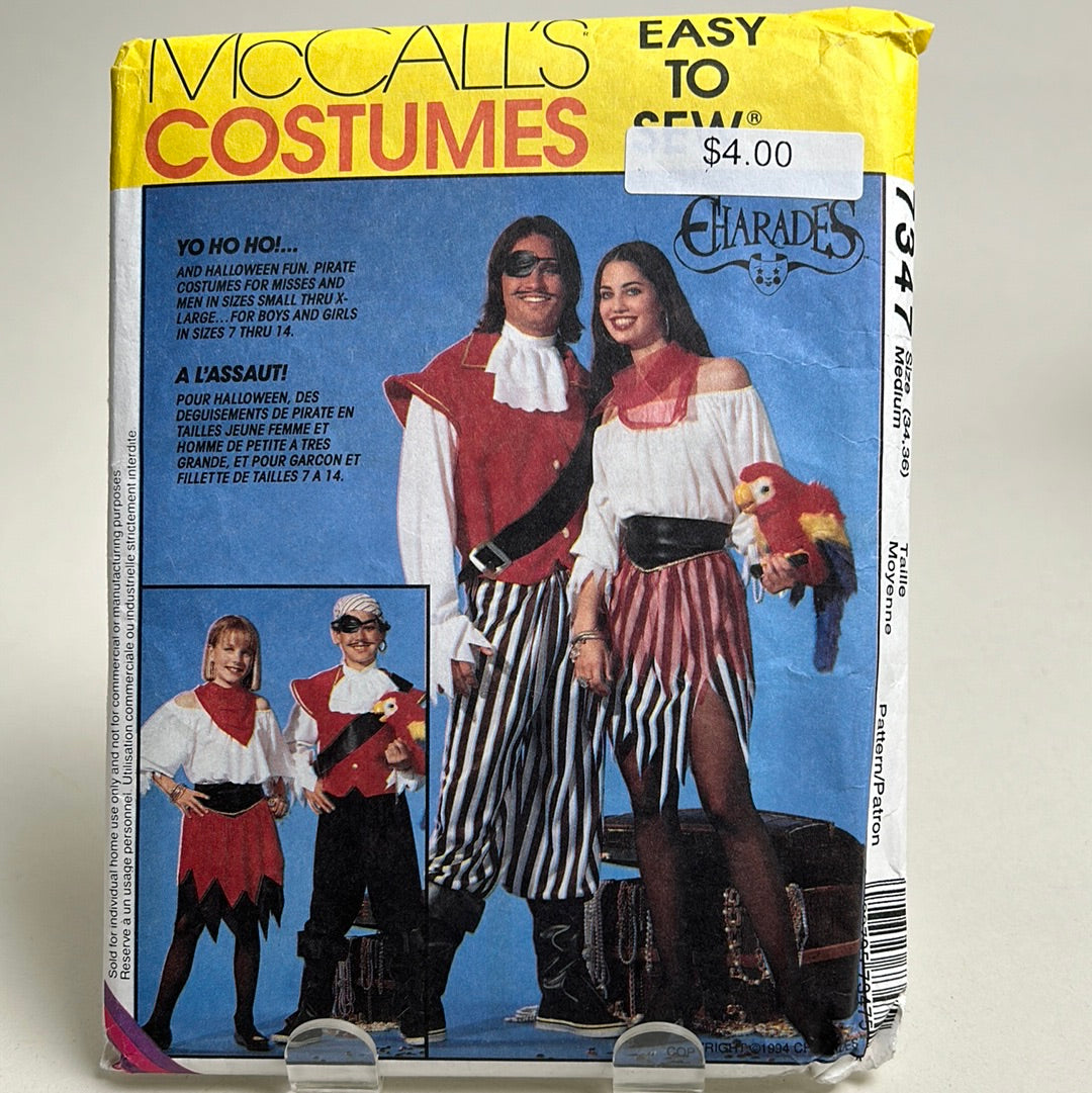 MCCALL'S Pattern Size M, Pirate Costumes (PMC7347)(NPA)