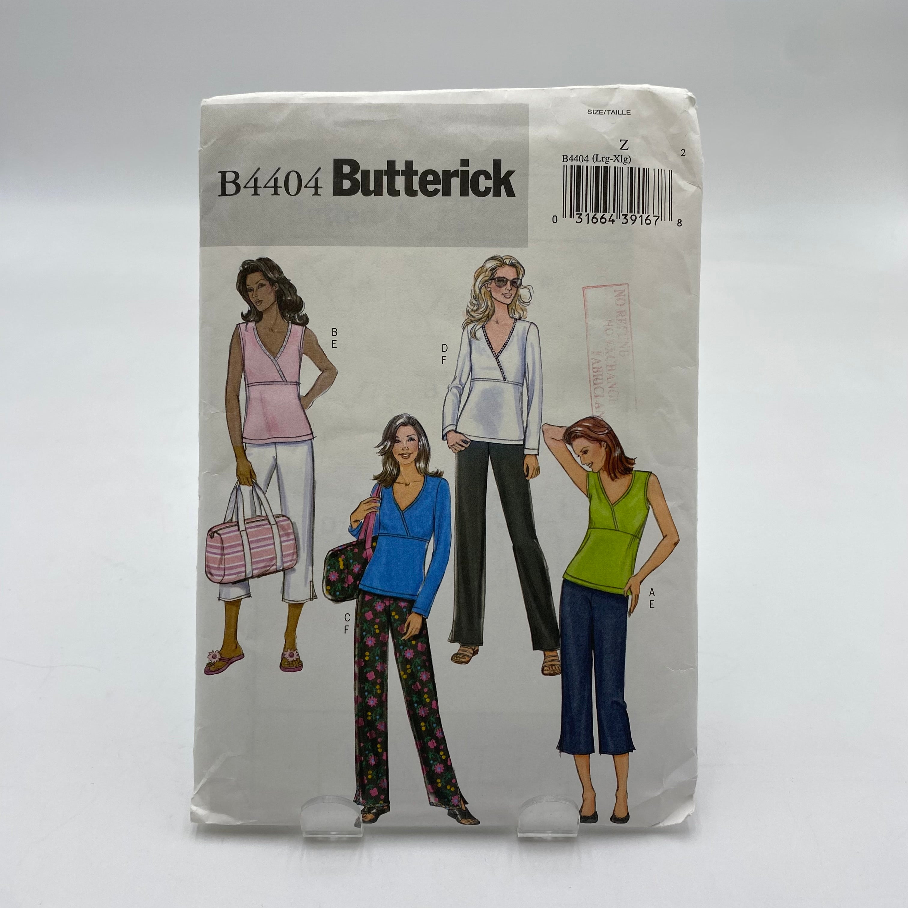 Butterick Pattern - Misses' Petite Top, Pants and Tote B4404 (NPA0187)