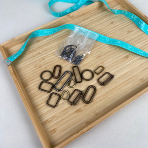 Assorted D-Rings & Sliders  - Bronze/Dark Gold (NXX1584)
