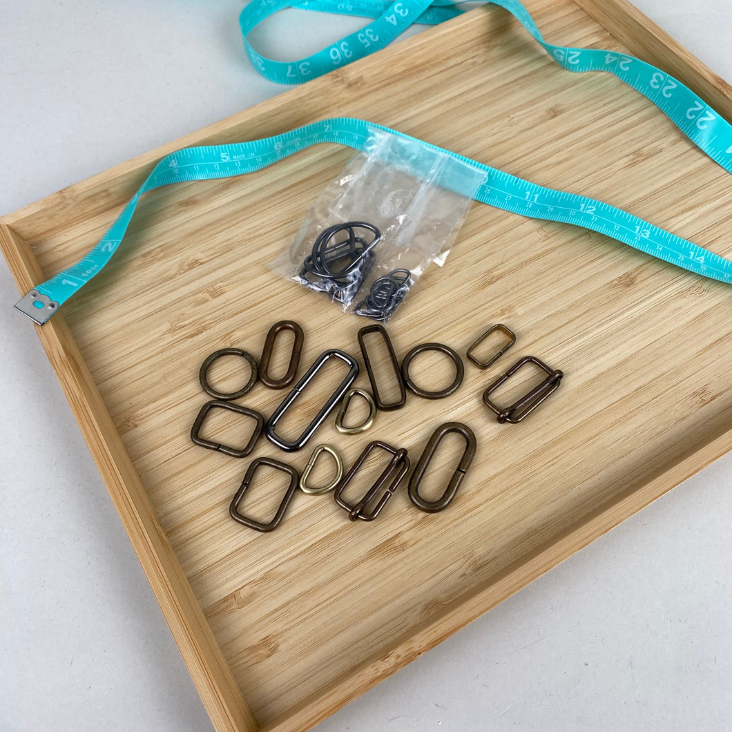 Assorted D-Rings & Sliders  - Bronze/Dark Gold (NXX1584)