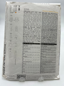 VOGUE Pattern, Misses' Jacket & Pants Outfit (PVO2255)