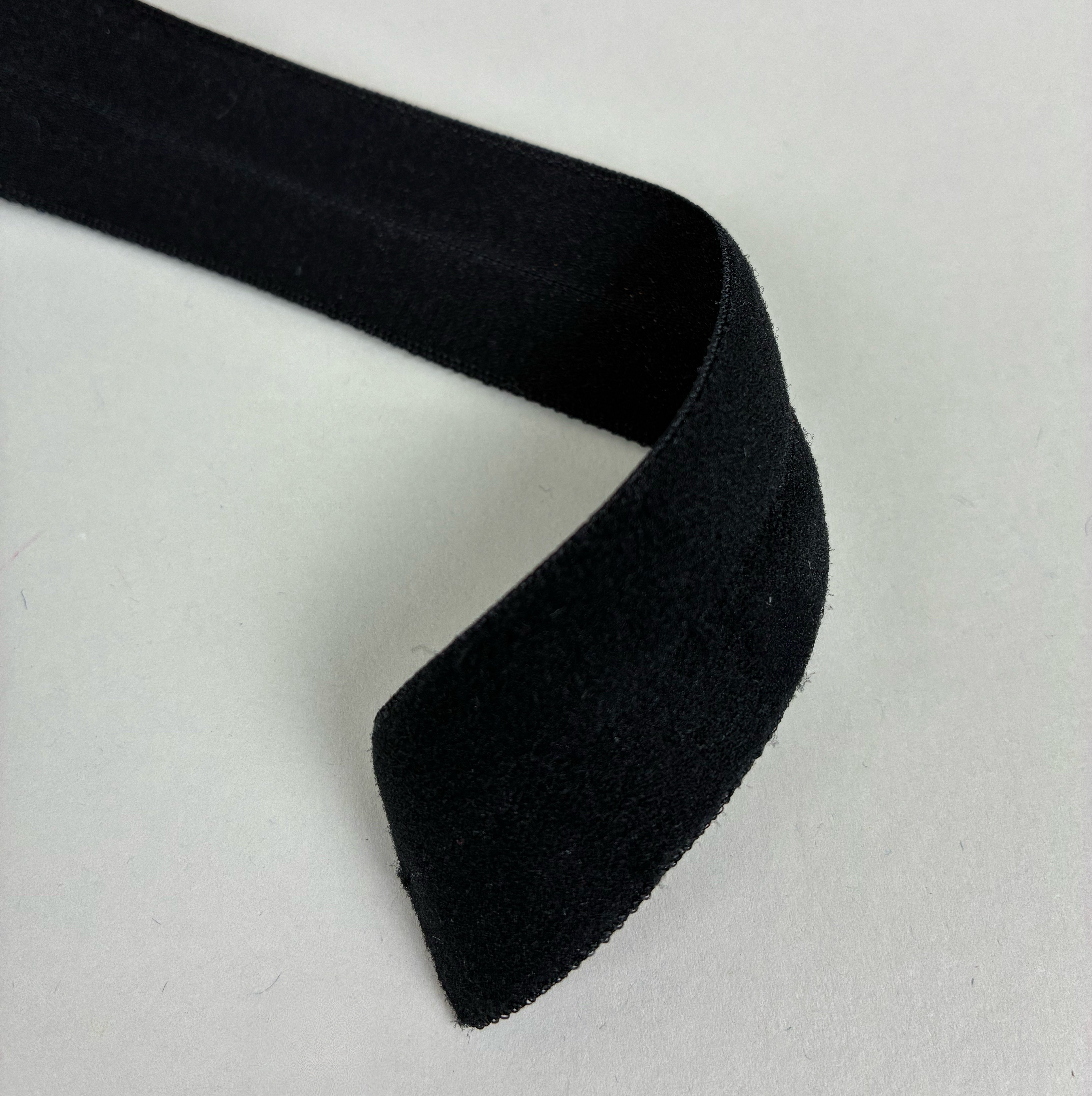 25mm Fold-Over Elastic - Black, 10m (NEL0203)