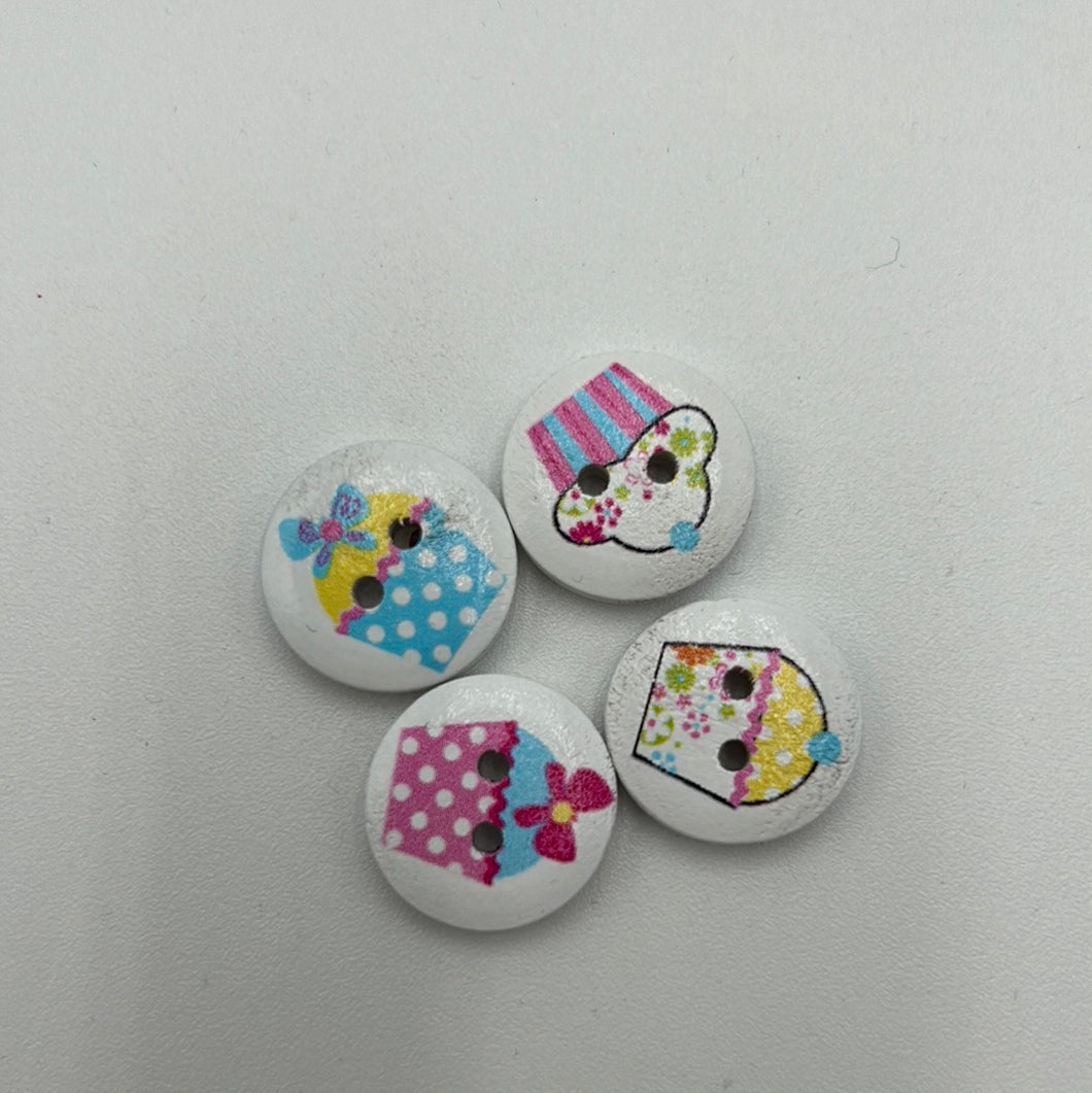 Novelty Button, Cupcakes (NBU0529)