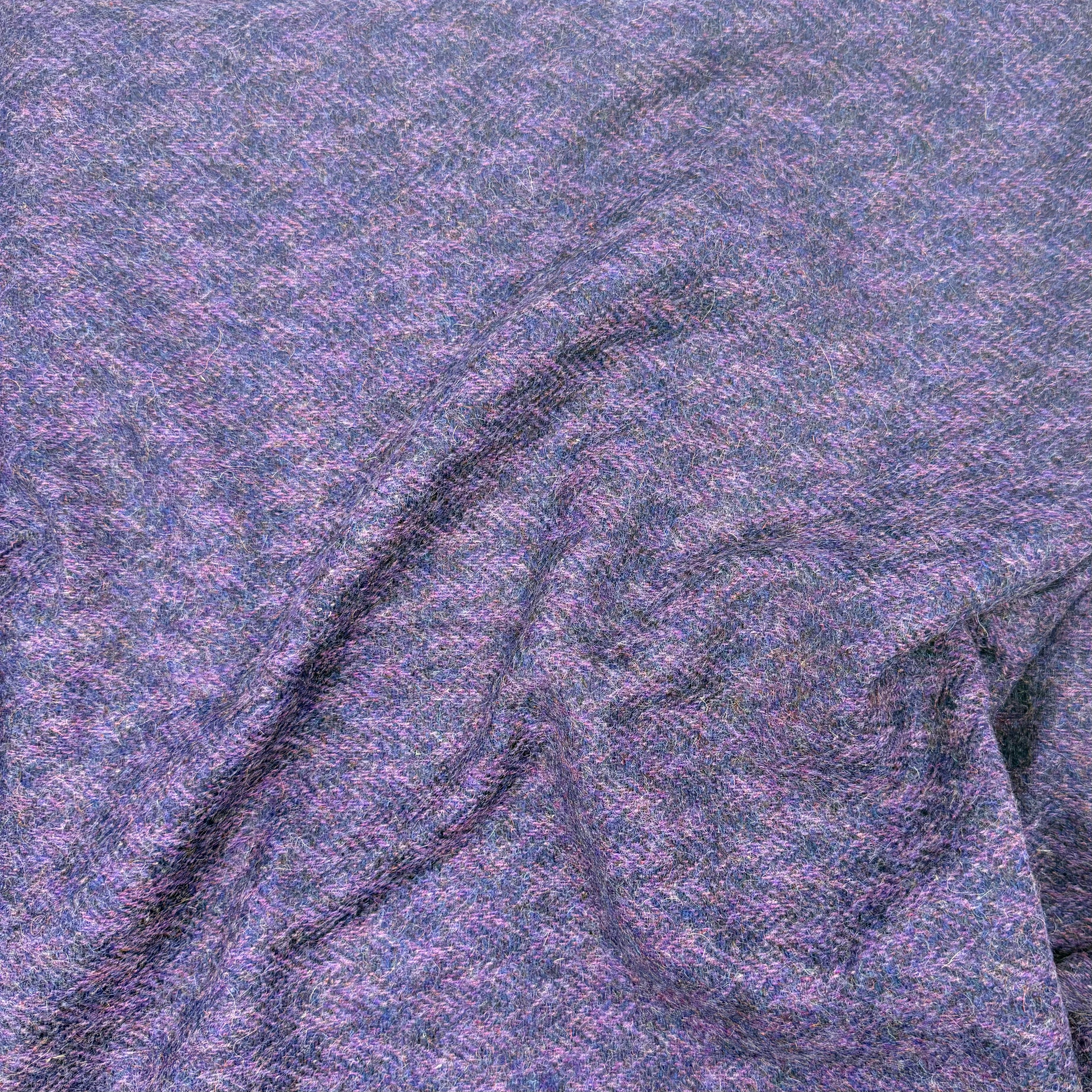 Wool Blend Coating - Purple Herringbone (WCW0346)