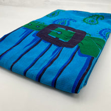 Load image into Gallery viewer, Fine Cotton Corduroy, Blue Azure &amp; Green Stripe (WCV0216)(WDT)
