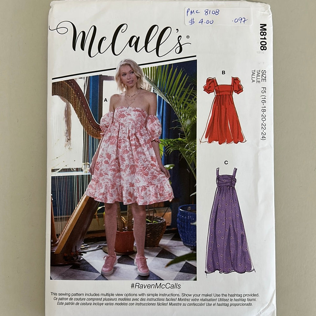 MCCALL'S Pattern, Misses' Dresses (PMC8108)