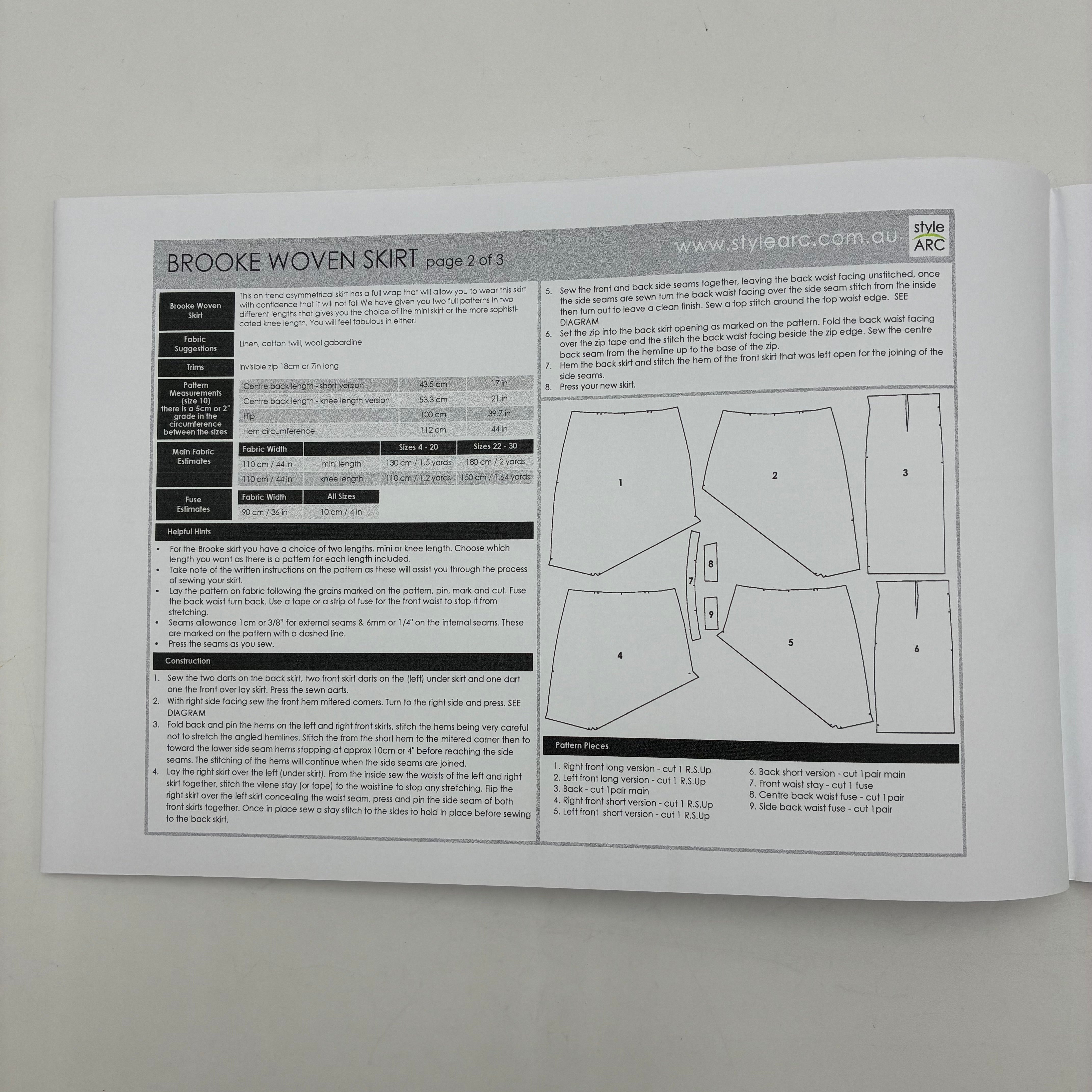 Style Arc Pattern - Brooke Woven Skirt (NPA0306)