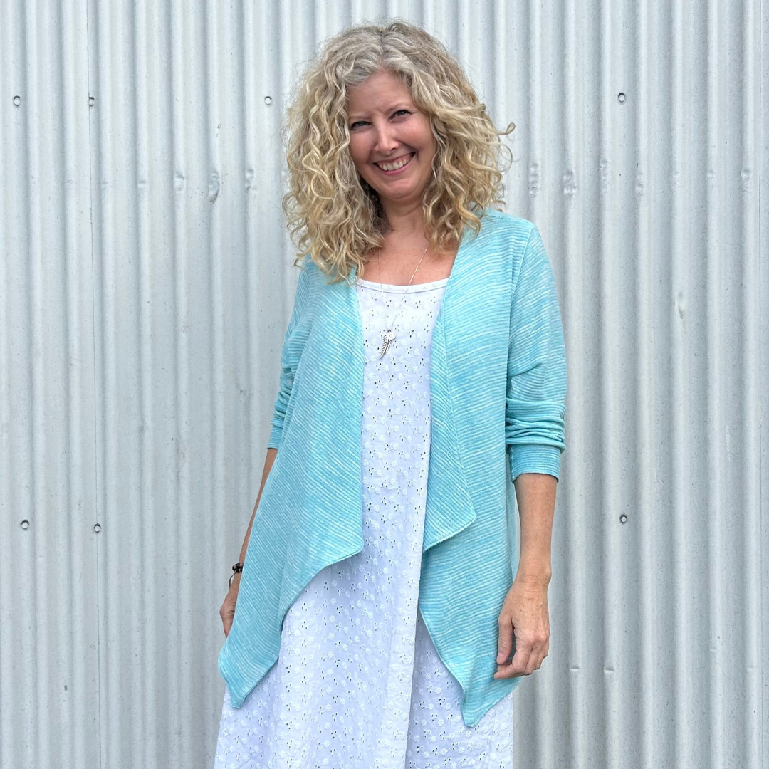 Variegated Viscose Sweater Knit, Azure (KSW0460:461)