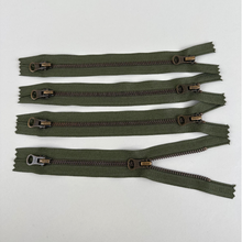 Load image into Gallery viewer, Two-Way Metal Zipper, Olive (19cm) (NZP0134)
