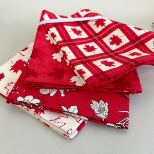 Quilting Cotton Fat Quarter Bundle, "Oh Canada" Red, Grey & Black (WQC2313:2318)