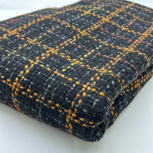 Load image into Gallery viewer, Wool Coat Weight, Black &amp; Orange Check (WCW0210)
