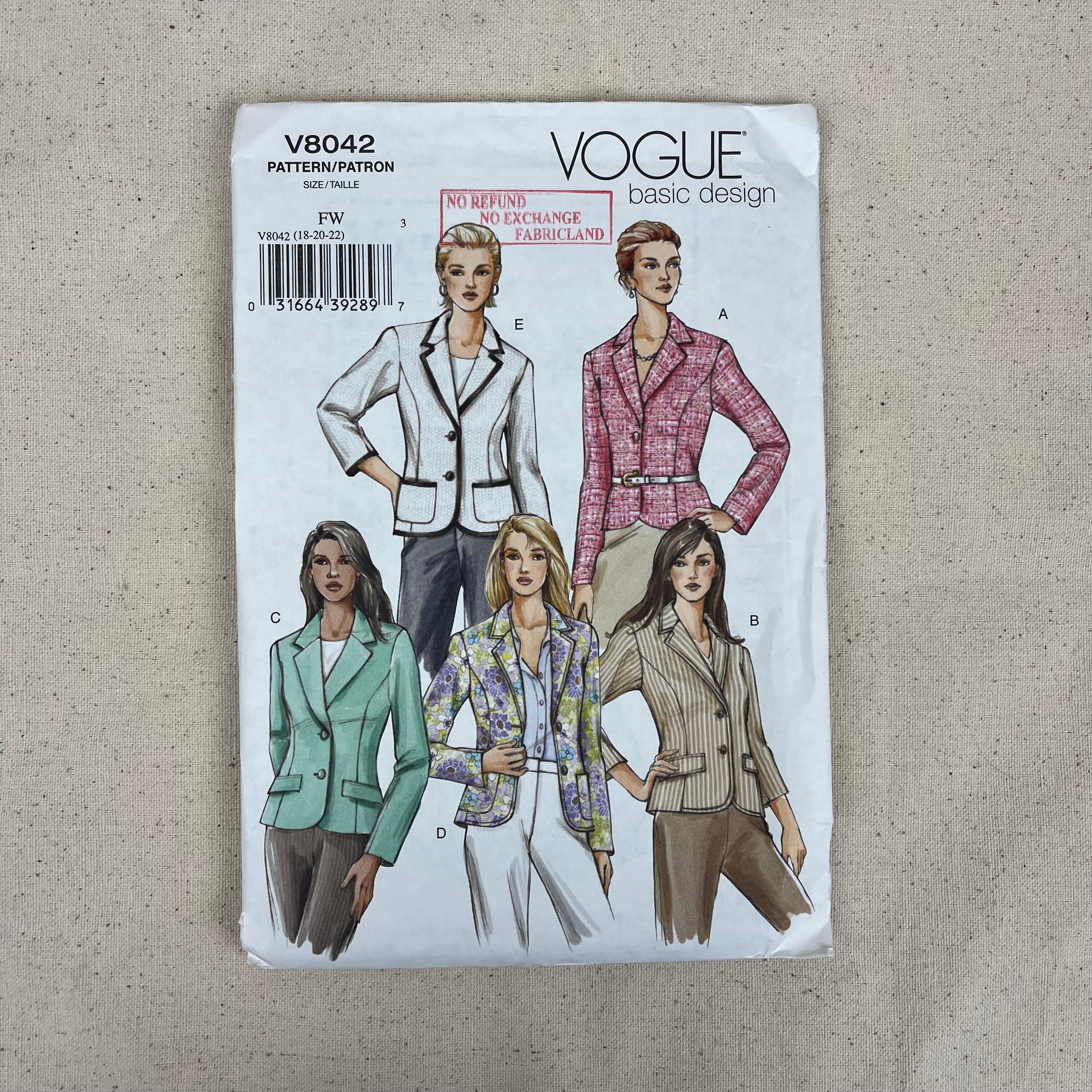 Vogue Pattern - V8042 Petite Jacket (NPA0280)
