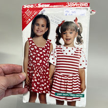 Load image into Gallery viewer, See &amp; Sew by BUTTERICK Pattern, Children&#39;s Dress or Jumper &amp; Top (PBT3891)
