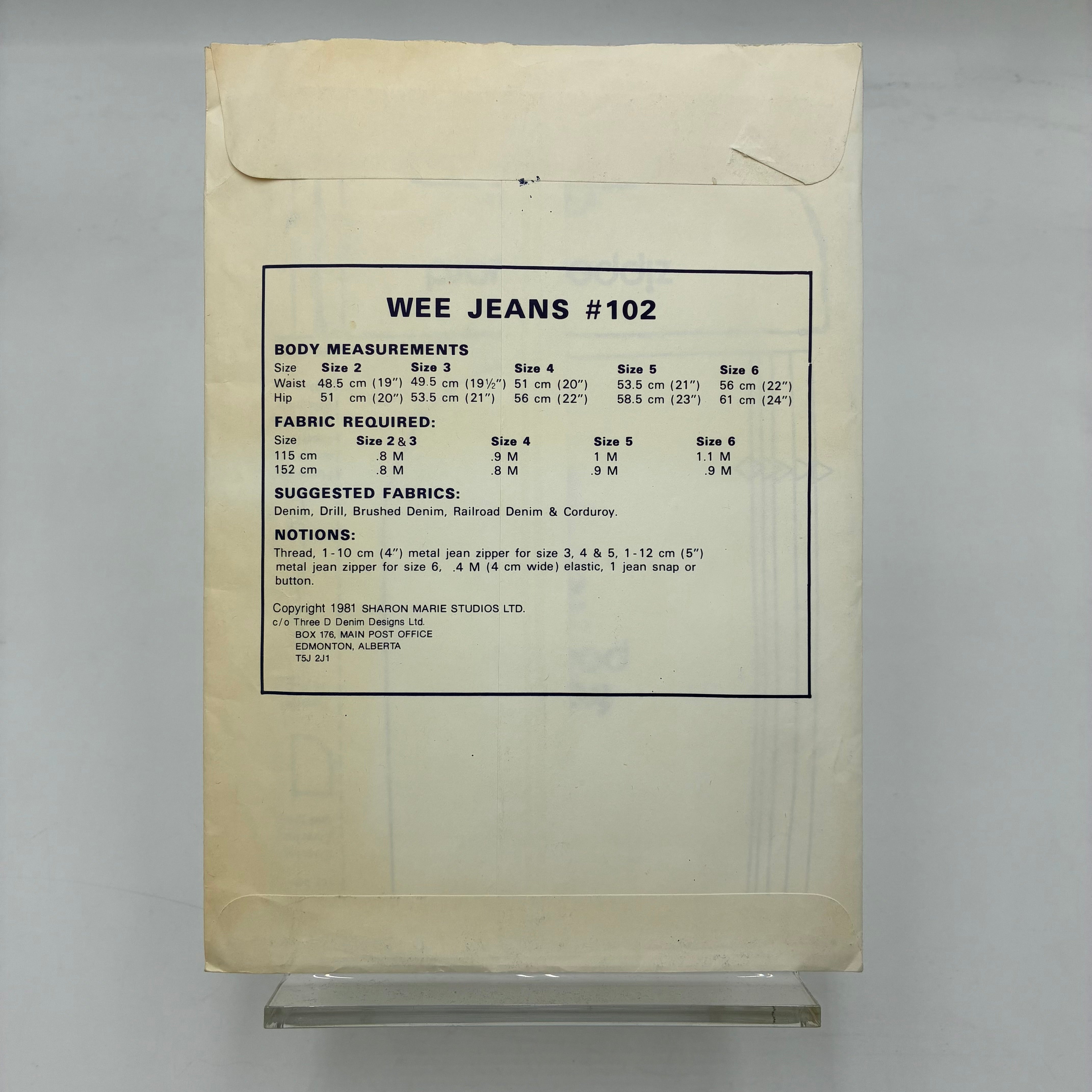 Denim Designer Pattern - 102 Children's Wee Jeans (NPA0386)