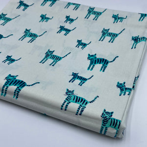 Cotton & Steel Quilting Cotton, Aqua Ti-Cats (WQC1455)