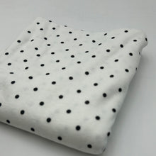 Load image into Gallery viewer, Cotton Blend Jersey, Black Polka Dots on White (KJE0822)
