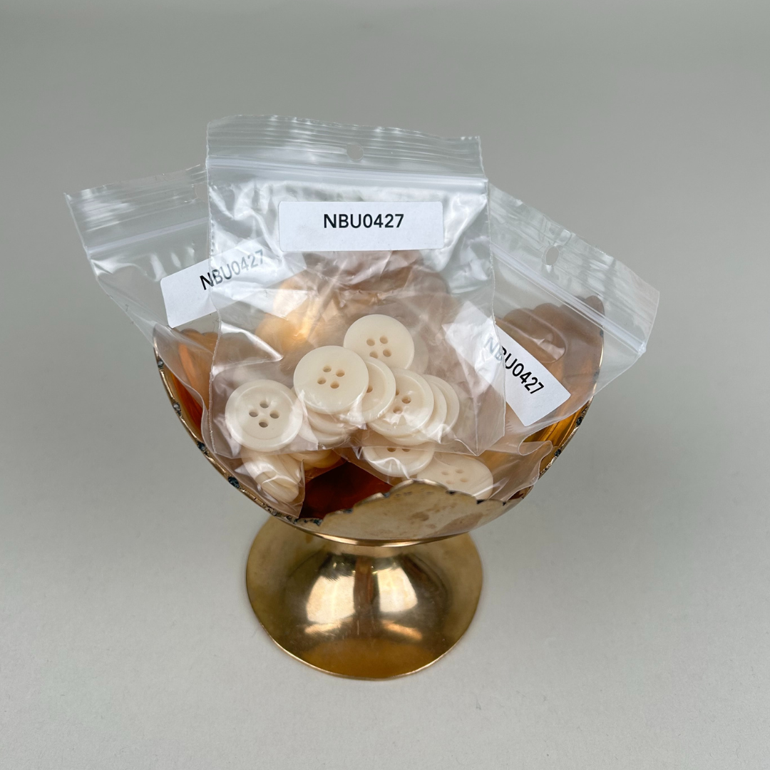 Buttons, Plastic, 1.9cm, Beige (NBU0427)