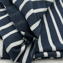 Load image into Gallery viewer, Cotton Sweater Knit, Navy &amp; White Stripe (KSW0398)
