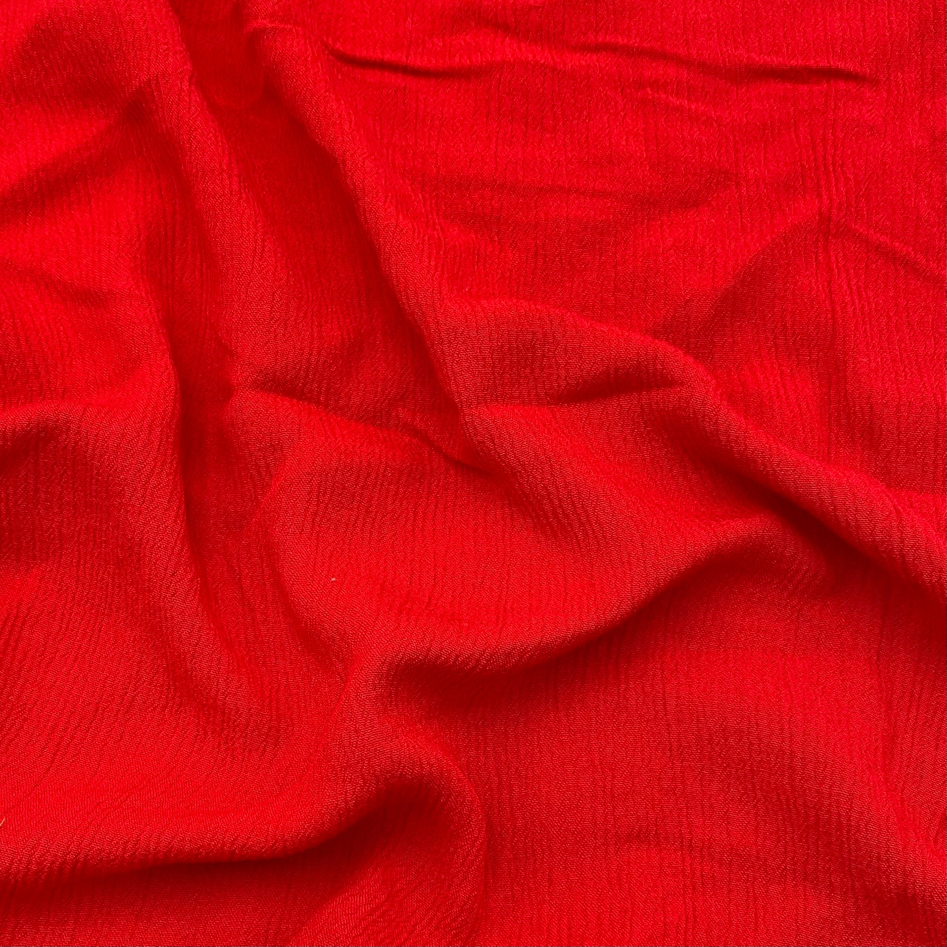 Crinkle Rayon Dress Weight - Bright Red (WDW3375)