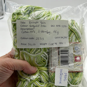 Cotton Bernat Yarn, Variegated Green (NYN0232)