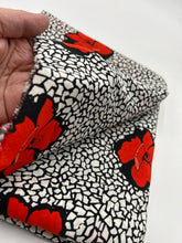 Load image into Gallery viewer, Blouse Weight, Red Flowers on Black &amp; White (WDW2226)
