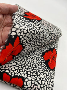 Blouse Weight, Red Flowers on Black & White (WDW2226)