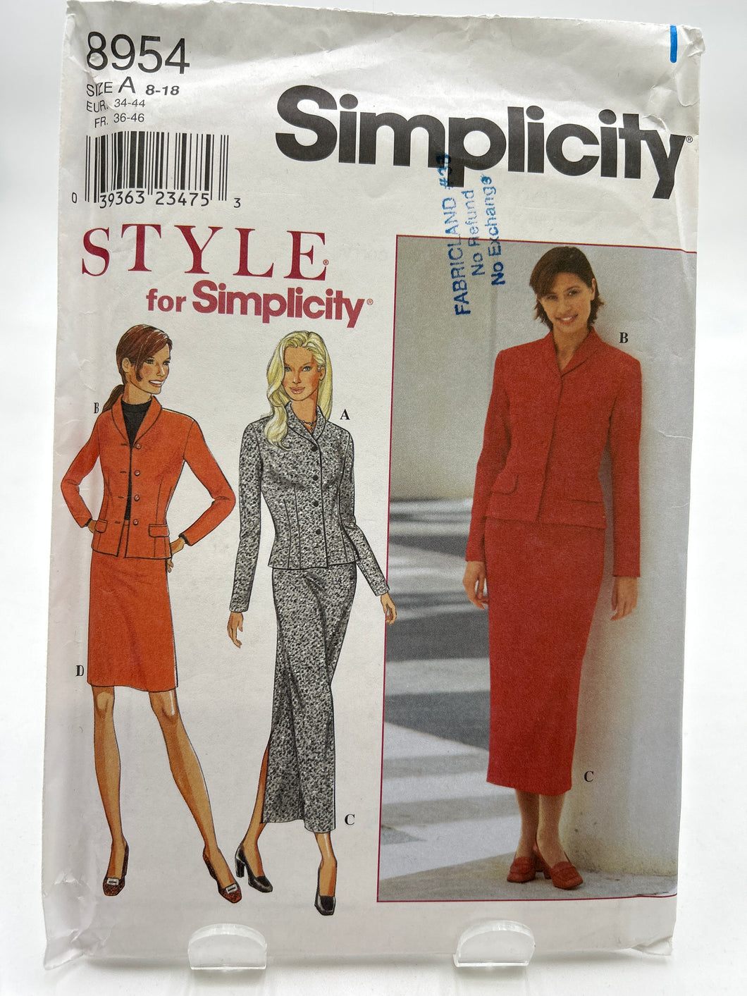SIMPLICITY Pattern, Misses' Jacket & Skirt (PSI8954)