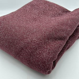 Cotton Fleece Back Sweater Knit, Maroon Fleck (KSW0393)