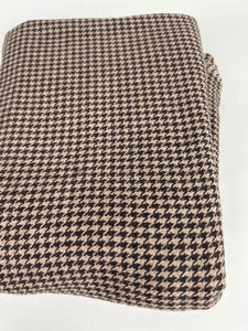 Wool Coating, Brown & Tan Houndstooth (WCW0245)