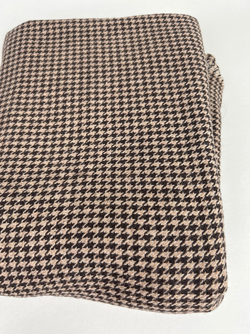 Wool Coating, Brown & Tan Houndstooth (WCW0245)