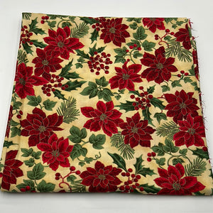 Hoffman Quilting Cotton, Red & Green Pointsetta (WQC1402)