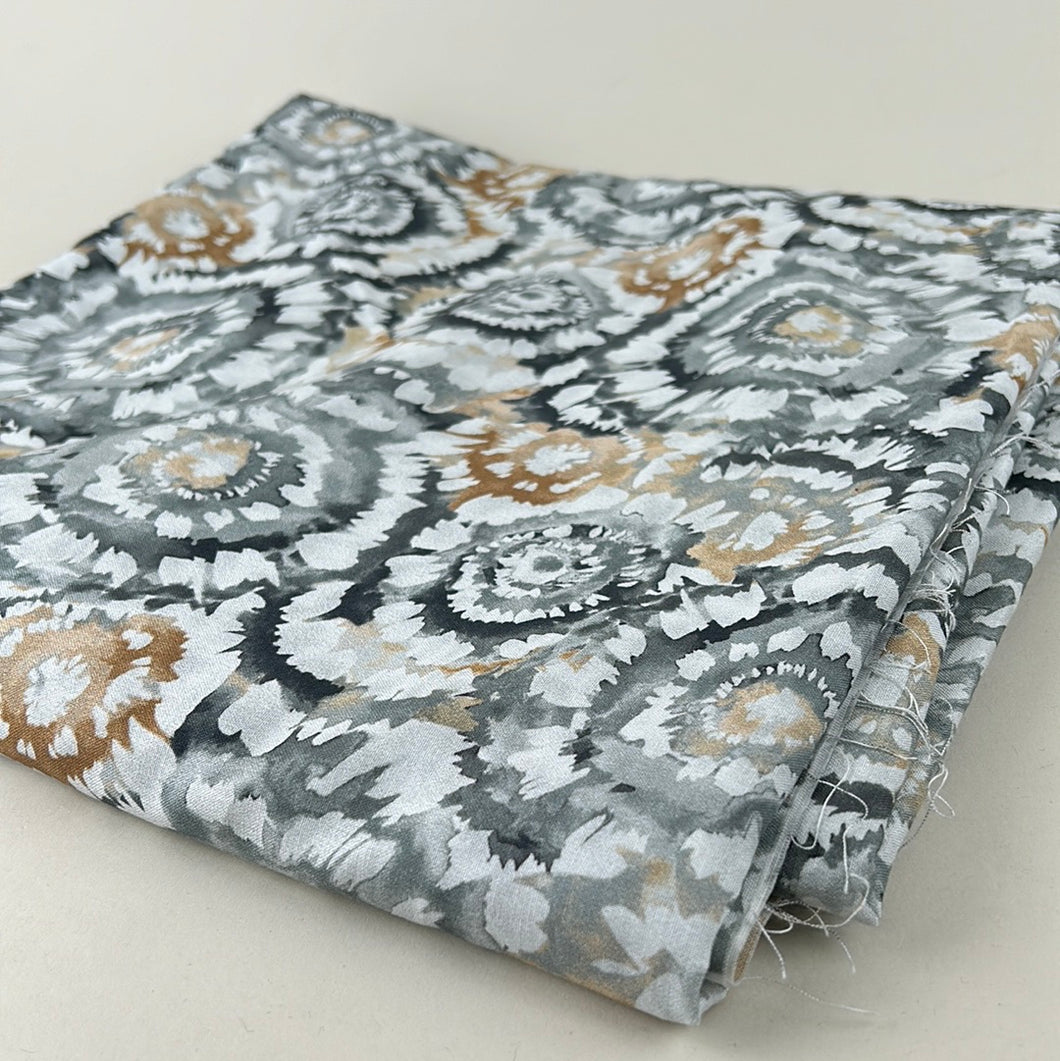 Quilting Cotton Wide Back, Grey Sunflower Batik (WQC2144)