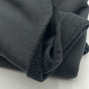 Hoodie Fleece with BONUS Rib Knit, Black (KFC0208)