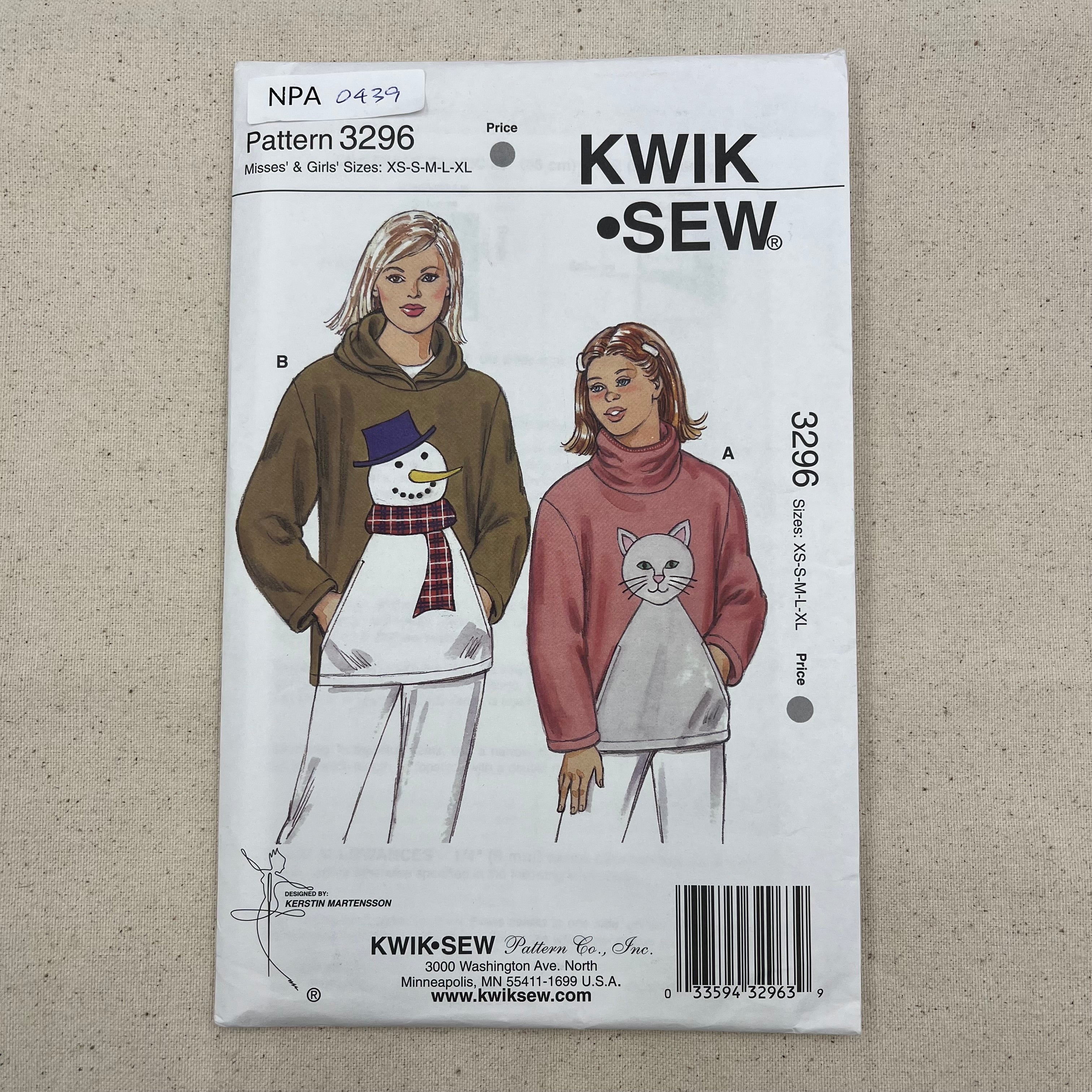 Kwik Sew Pattern - 3296 Tops (NPA0439)