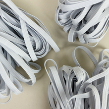 Load image into Gallery viewer, ¼&quot; (6mm) Braided Elastic - White, by the spool or 10m (NEL0049:50)
