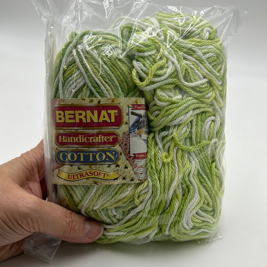 Cotton Bernat Yarn, Variegated Green (NYN0232)