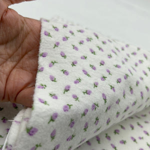 Cotton Flannelette, Lilac on White (WFL0290)