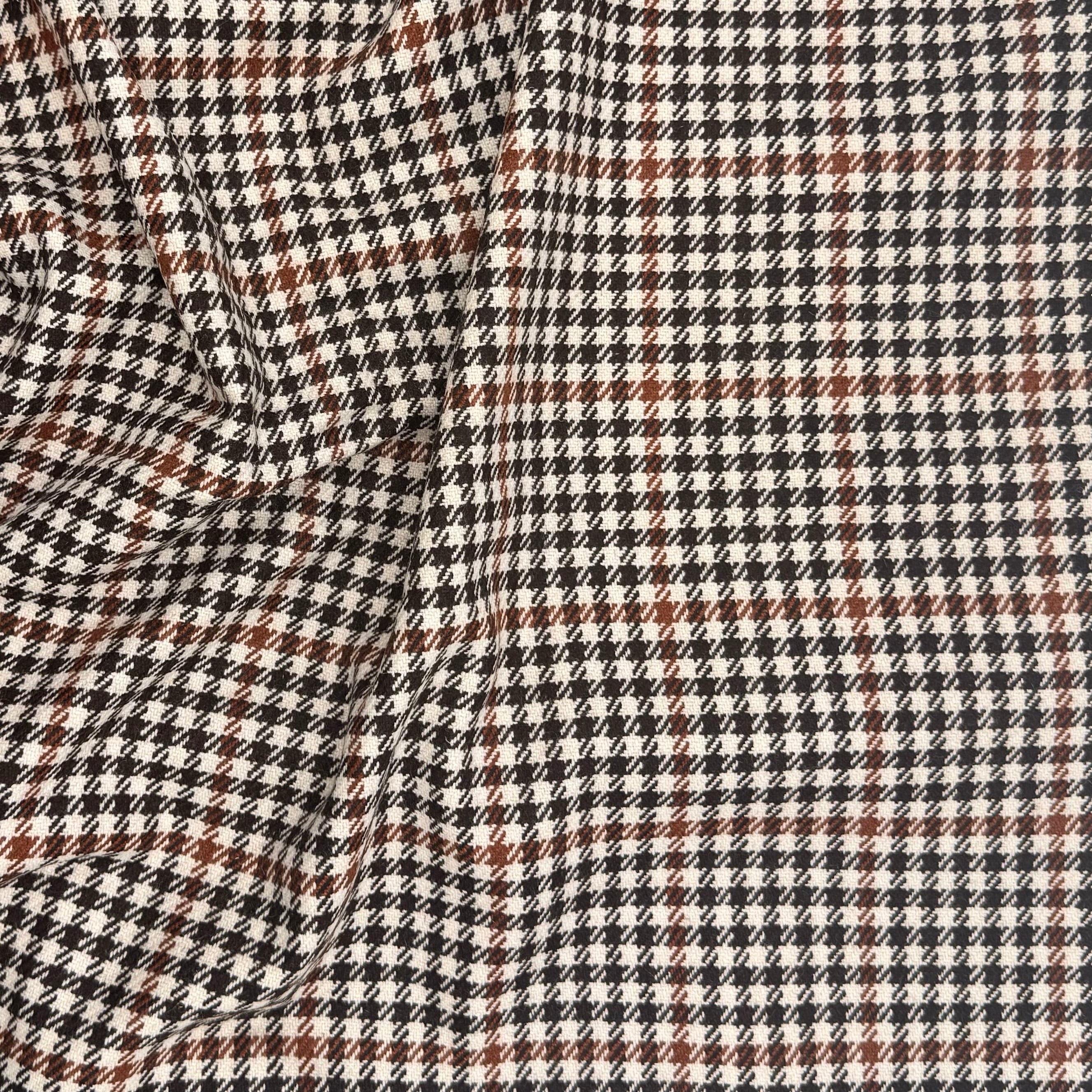 Wool Coating - Brown Houndstooth (WCW0349)
