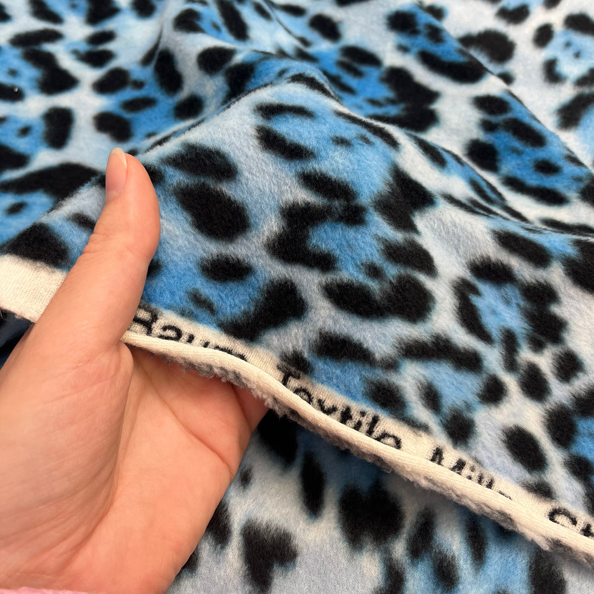 Fleece - Black & Blue Leopard (KFC0394)