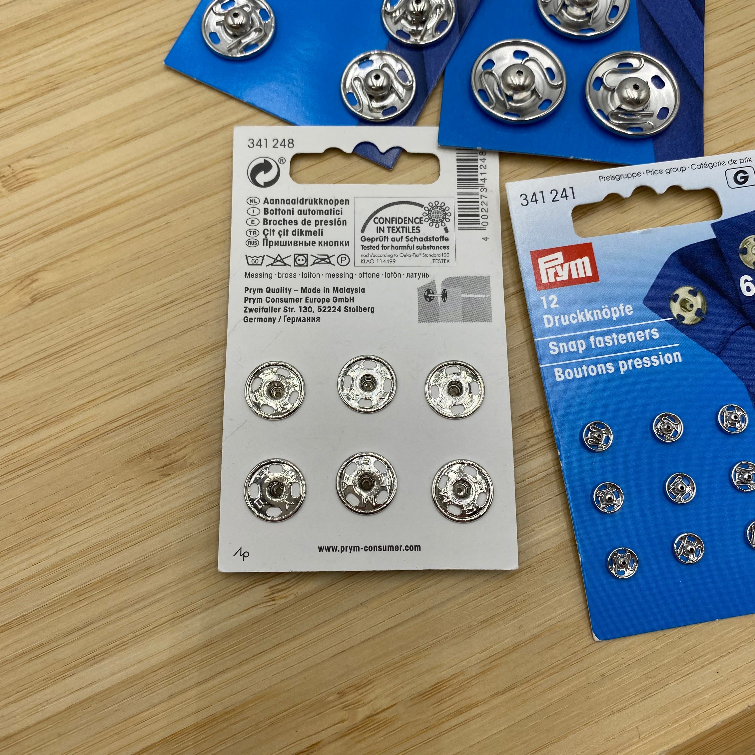 Prym sew-in Snaps - 4 Cards Assorted (NXX1766)