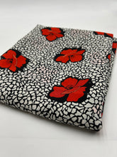 Load image into Gallery viewer, Blouse Weight, Red Flowers on Black &amp; White (WDW2226)
