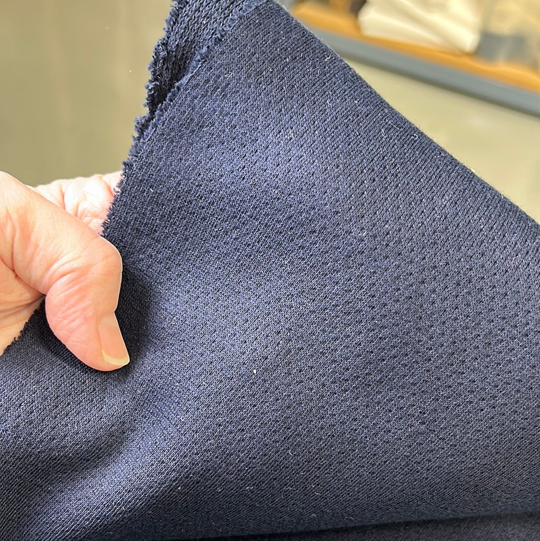 Cotton Double Knit Jacquard, Navy (KFR0588)