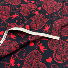 Load image into Gallery viewer, Quilting Cotton - Red &amp; Black Hearts (WQC2742)
