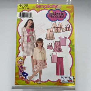 SIMPLICITY Pattern, Girls' Top, Skirt, Pants, Jacket & Bag (PSI4669)