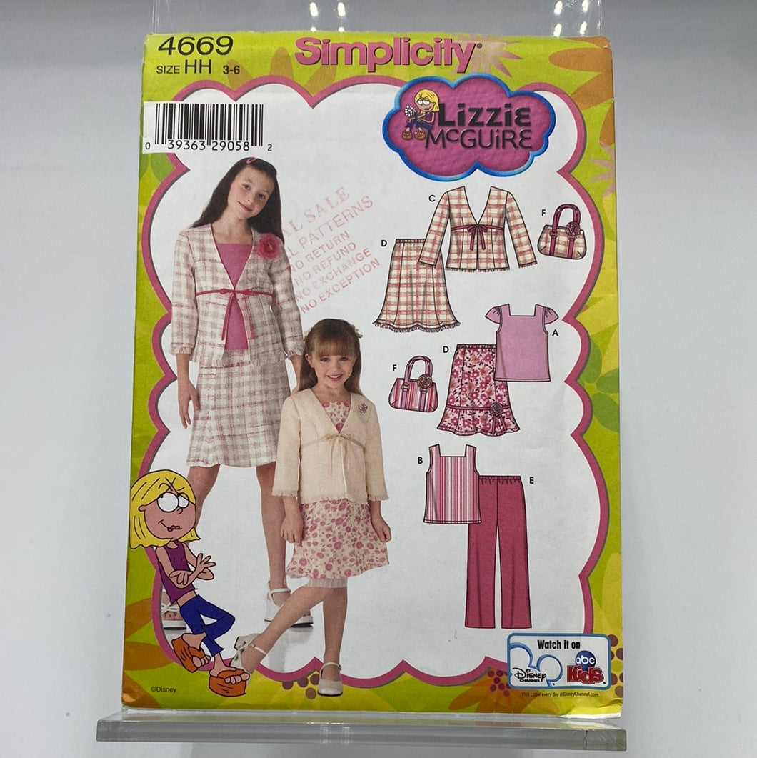 SIMPLICITY Pattern, Girls' Top, Skirt, Pants, Jacket & Bag (PSI4669)