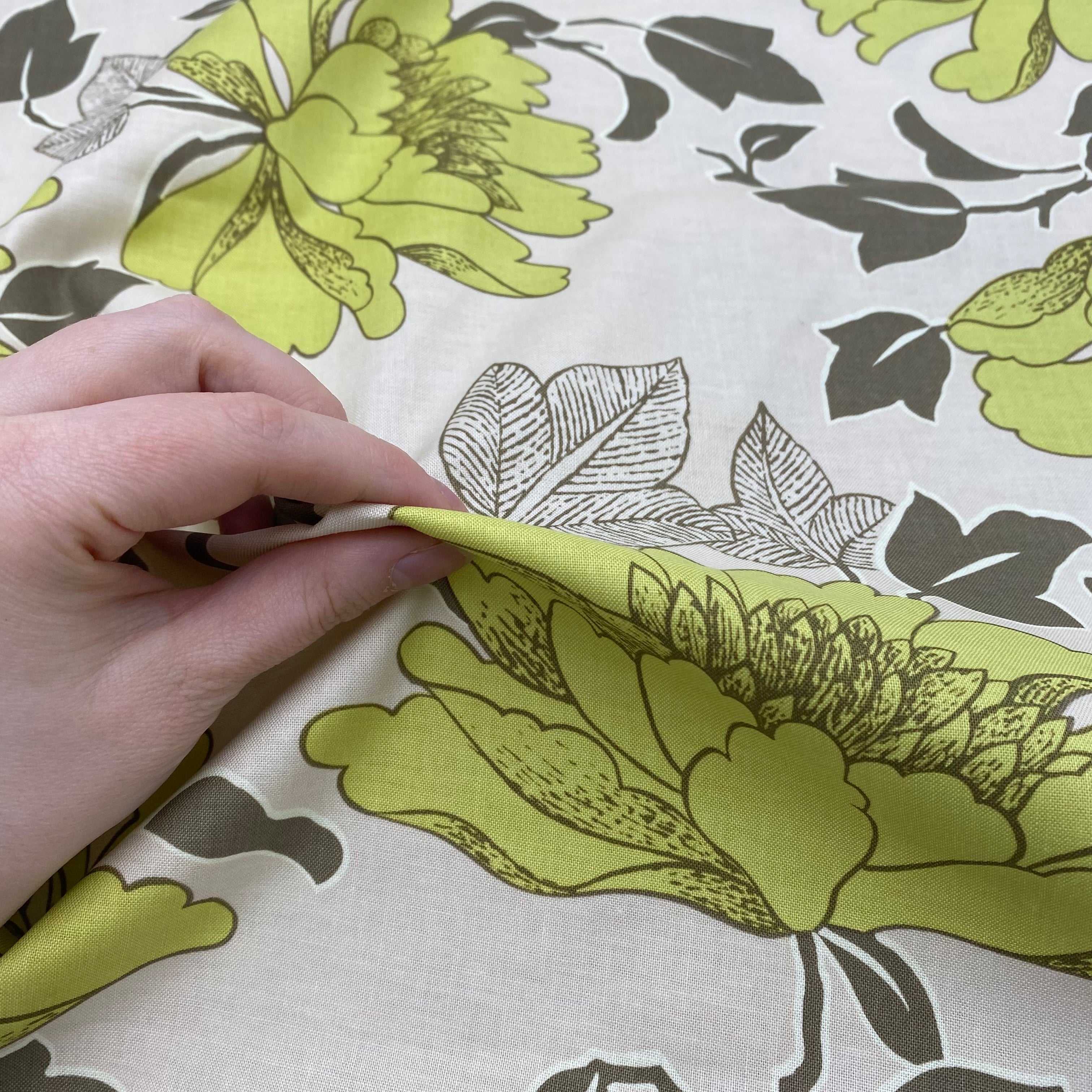 Cotton Shirting - Beige + Lime (WDW3325)