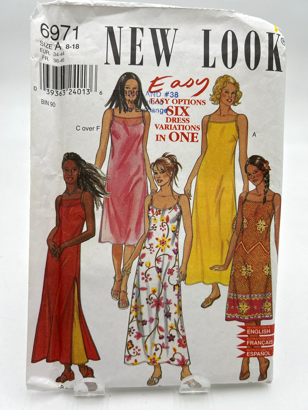 NEW LOOK Pattern, Misses' Dress & Slip (PNL6971)