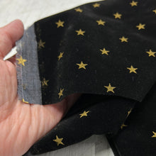 Load image into Gallery viewer, Cotton Velvet, Black w Gold Stars (WCV0232)
